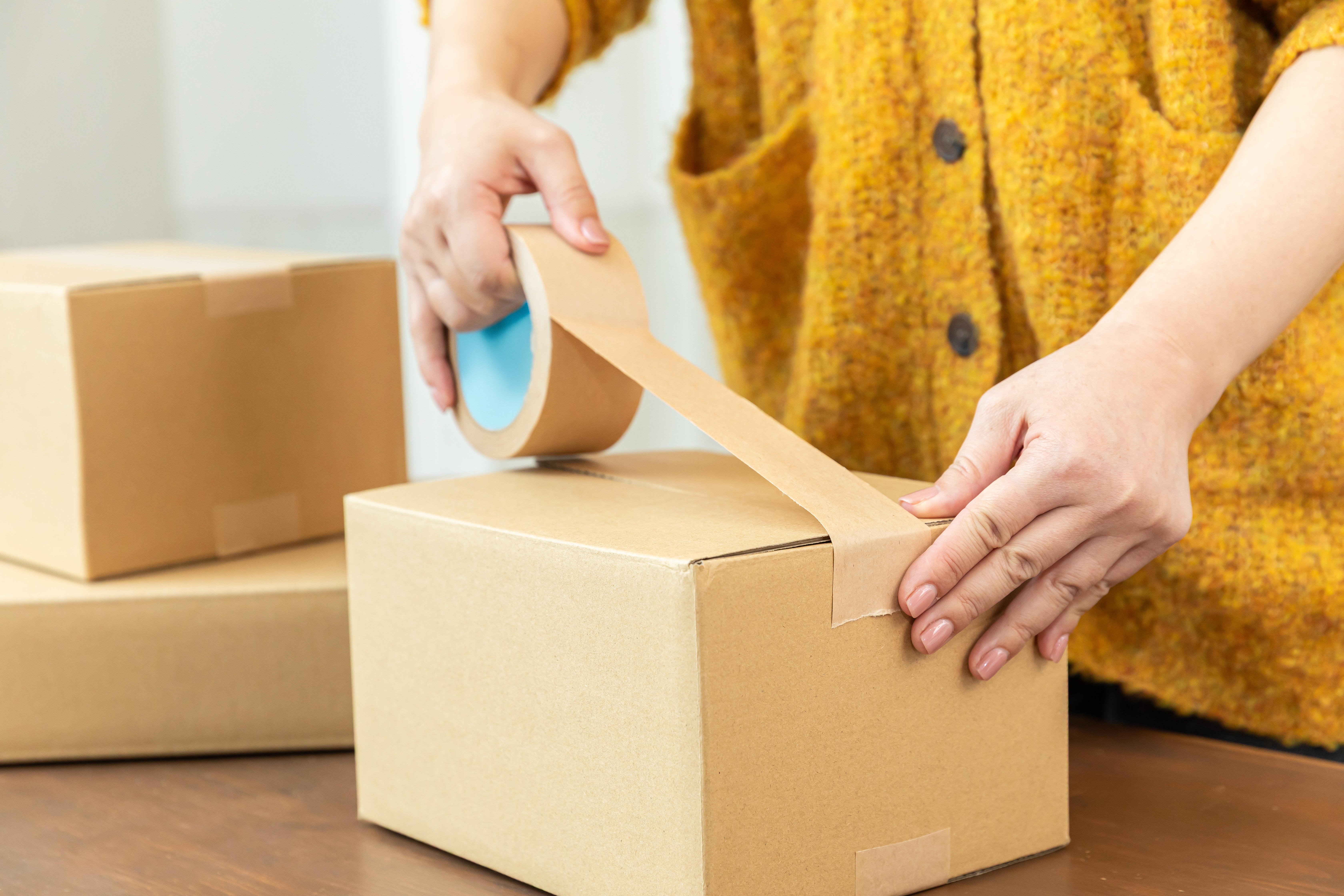 整理された段ボール